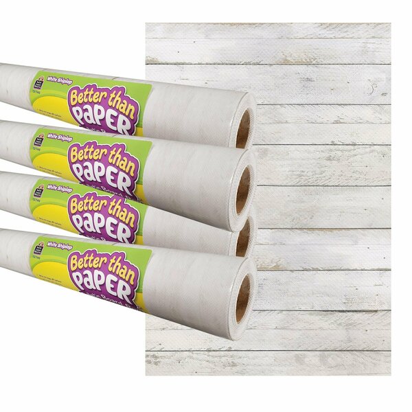 Teacher Created Resources White Shiplap Better Than Paper Bulletin Board Roll, 4ft. x 12ft., 4PK TCR32429